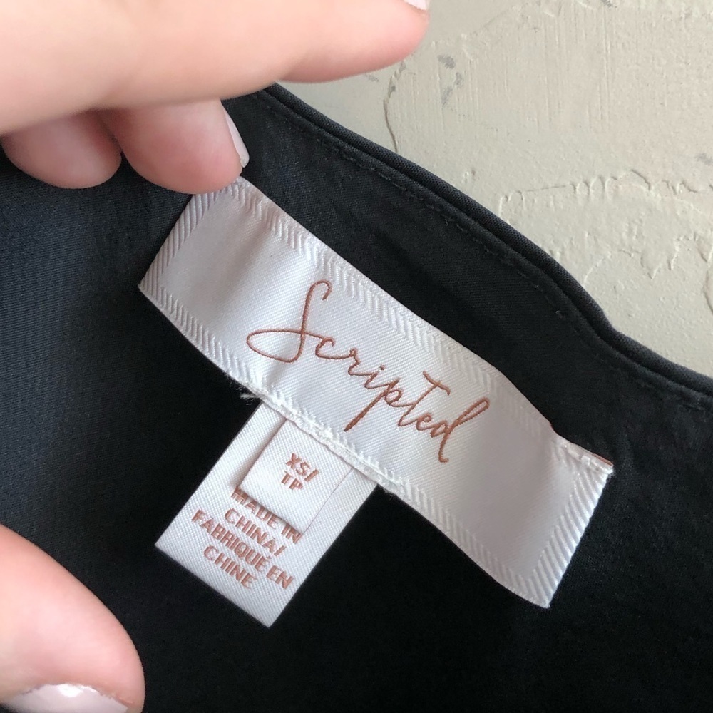 Scripted One-Shoulder Tie-Front Top - image 5